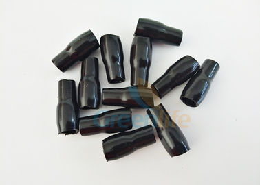 Πλαστικά μαλακά μαύρα εξαρτήματα κορδονιών μανικιών για το βρόχο σκοινιού 3MM, ομαλή επιφάνεια