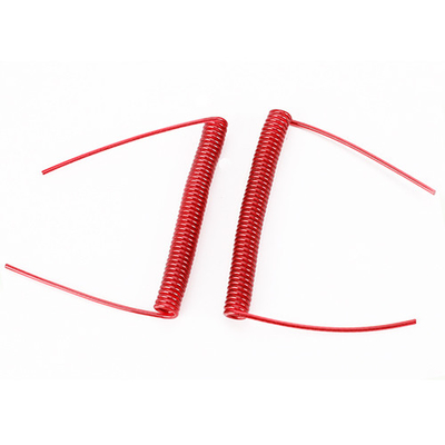 Σαφές κόκκινο καλωδίων σπειροειδές κορδονιών κορδόνι σπειρών καλωδίων TPU EVA Pantone εύκαμπτο