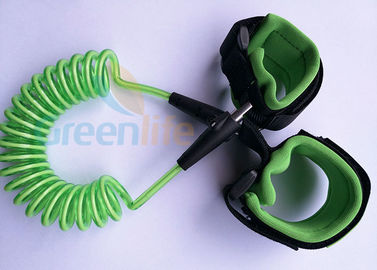 Εισελκόμενη πλαστική σύνδεση καρπών μωρών ανοίξεων με το πράσινο 1.5M τεντωμένο μήκος λουριών