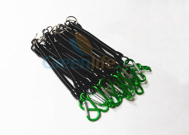 Πλαστικό κορδόνι ράβδων αλιείας Rentention, πράσινα κορδόνια εργαλείων ασφάλειας γάντζων Carabiner