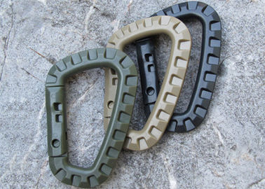 Στρατού πράσινη πλαστική μεγάλη αιφνιδιαστική μορφή 85 κόκκαλων γάντζων προσαρμοσμένη Carabiners * 56mm