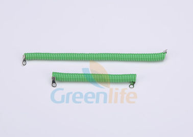 Μαλακά πράσινα 2.0MM κουλουριασμένα σχοινιά ασφάλειας από το διαφορετικό μήκος πελατών με τις οπές